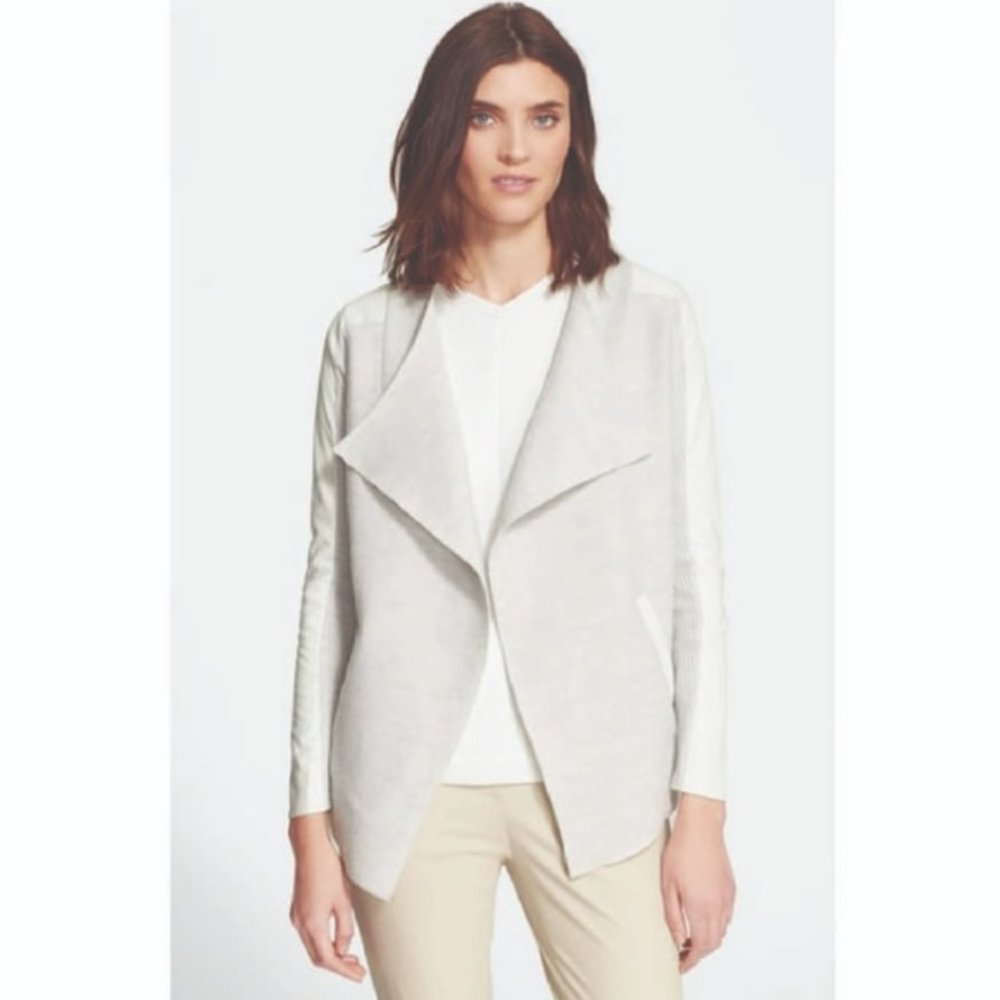 Ted Baker Hazie Boiled Wool Wrap: Gray/White